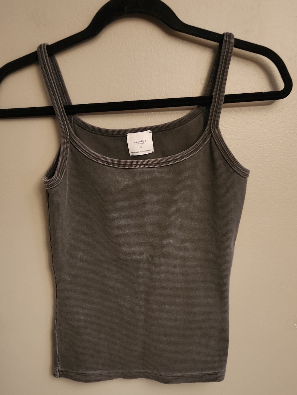 Academy Women Grey Ribbed Tank Top